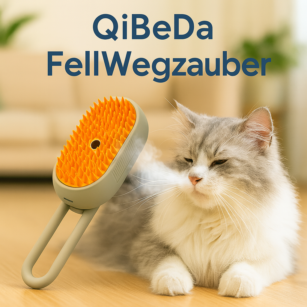 QiBeDa FellWegzauber – Haustier-Dampfbürste für sanfte Fellpflege