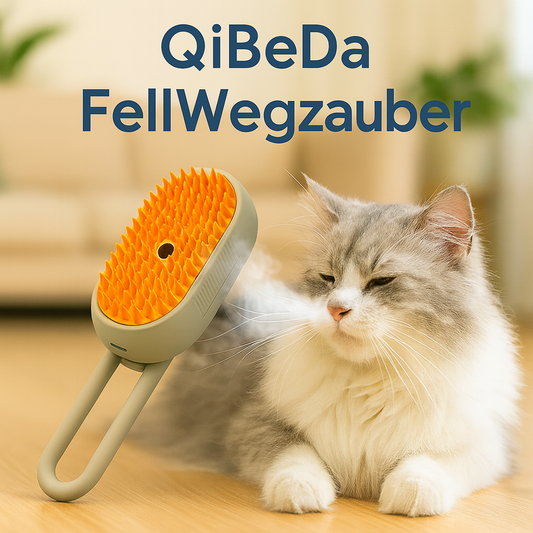 QiBeDa FellWegzauber – Haustier-Dampfbürste für sanfte Fellpflege